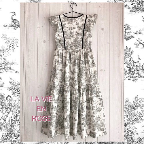 ゆったり柔らか Riu トワルドジュイワンピース Toile de jouy dress