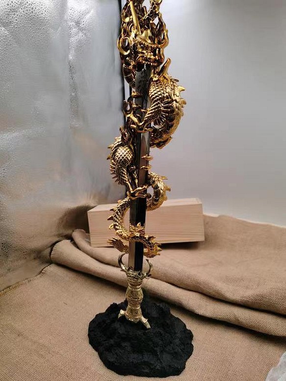 密教法器 倶利伽羅剣 仏教法具 弘法大師 真鍮製vajra52cm 【ふるさと割