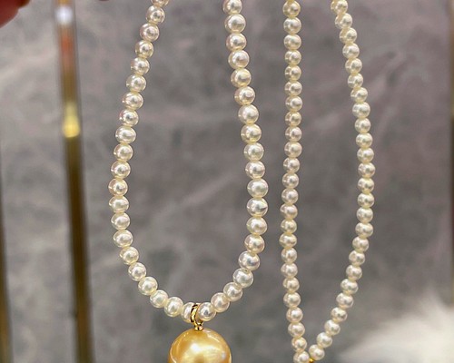 【高級】天然南洋真珠&淡水真珠 ネックレスk18 ネックレス 