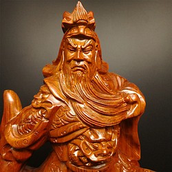 極上品 関公聖君 仏師で仕上げ品 木造仏像 置物-