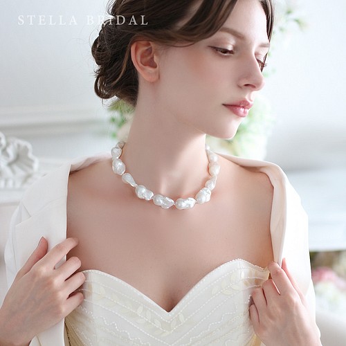 ブライダルやフォーマルにも 大粒バロックパールのパールネックレス 受注生産品 ネックレス ペンダント Stella Bridal 通販 Creema クリーマ ハンドメイド 手作り クラフト作品の販売サイト