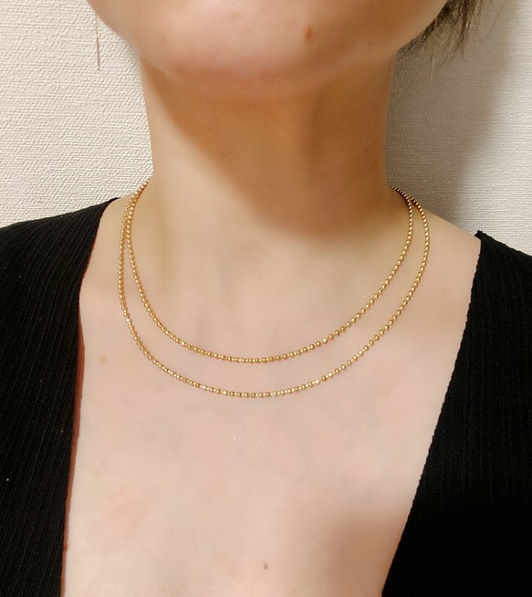 ball chain necklace（gold/long） 1枚目の画像