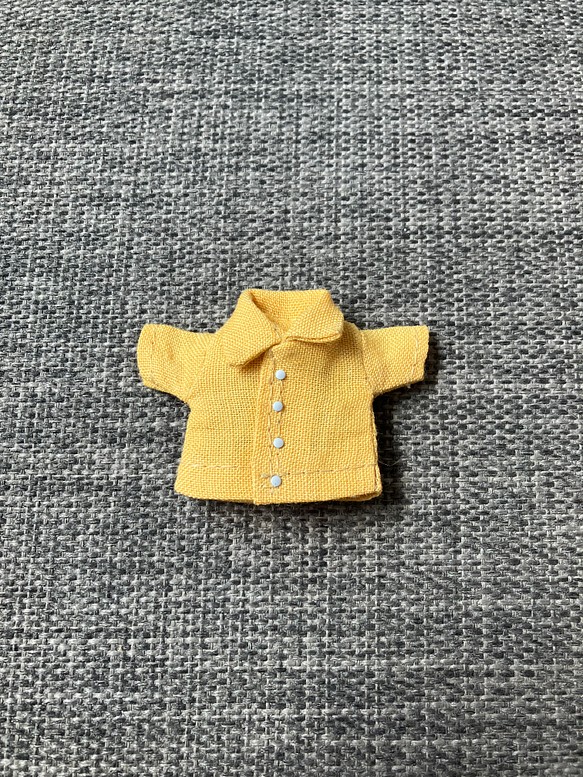 オビツ11 上質な麻の半袖シャツ　yellow 1枚目の画像