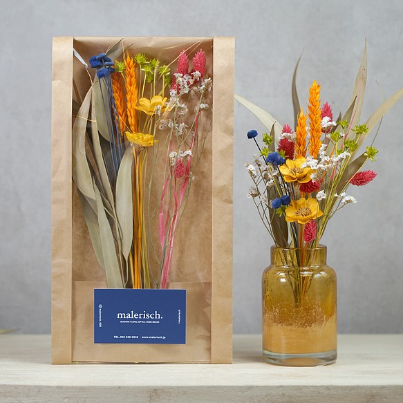 ドライフラワーアソートセット「カラフル」　 花材　花束　誕生日　ギフト プレゼント 1枚目の画像