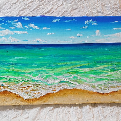 素晴らしい価格 海の絵 ビーチ ハワイ 絵 油絵キャンパス 絵の具 