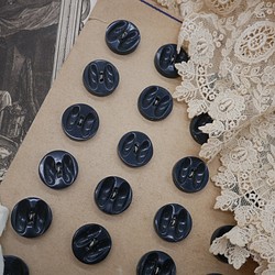 フランスアンティークデザインボタン（ブラック）3個セット 1枚目の画像