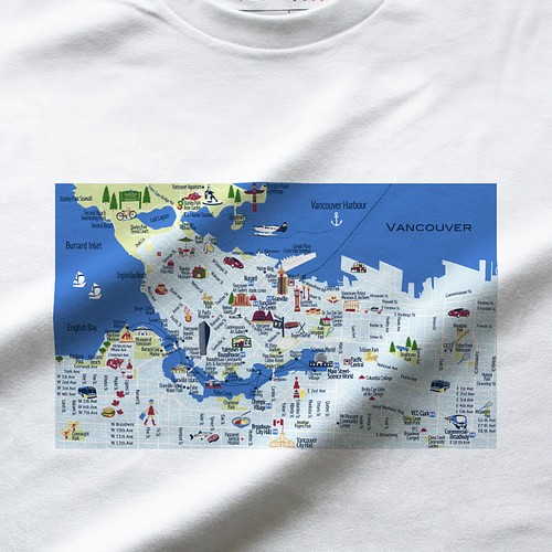 Map T バンクーバー カナダ 地図 半袖tシャツ 送料無料 Tシャツ カットソー Rocknana 通販 Creema クリーマ ハンドメイド 手作り クラフト作品の販売サイト