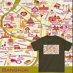 map-T バンコク（タイ）地図 半袖Tシャツ 1枚目の画像