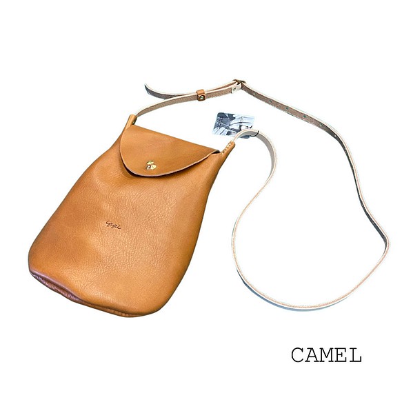 “ippi”“Warp”手拿包/CAMEL，駝色，斜挎包，小包，真皮，天然 第1張的照片