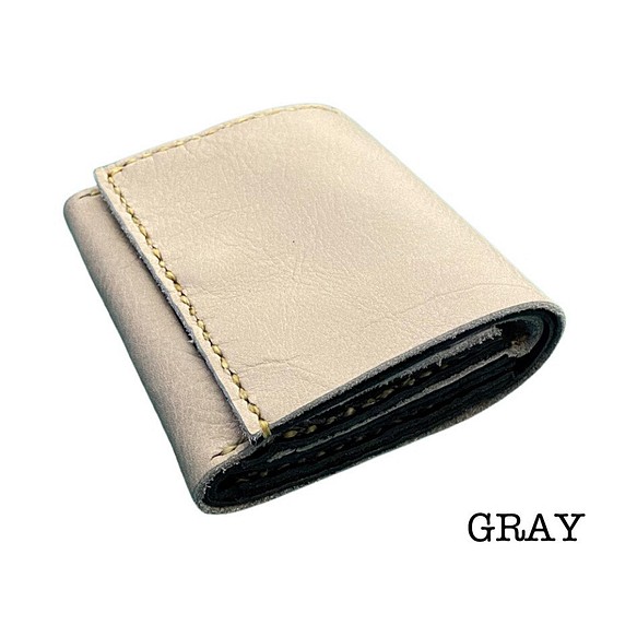 “ippi”“Bosom”皮革錢包/GRAY，零錢包，迷你錢包，真皮，天然，灰色 第1張的照片
