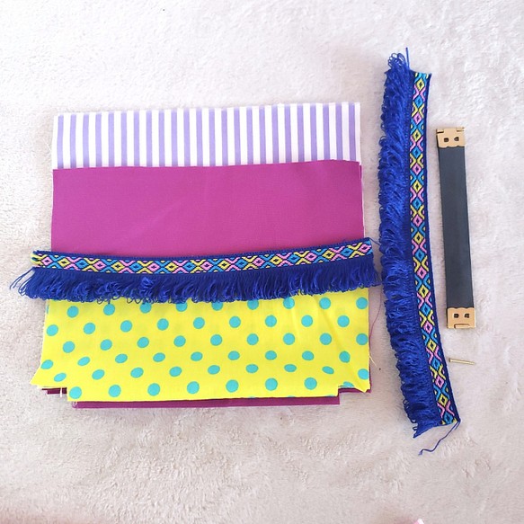 創作套件“彈簧袋⑤”黃色×紫色 第1張的照片