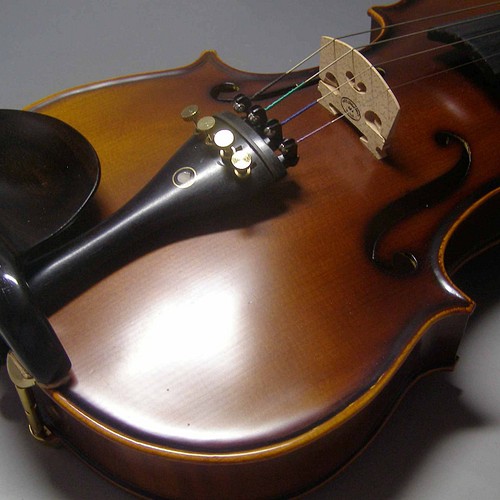 縞黒檀バイオリン顎当て ガラスコート仕上げ スドラド型-