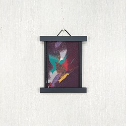 壁掛け　和風 かべ飾り　古布・小鳥　NO.50 1枚目の画像