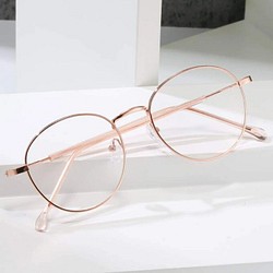 ラストSALE》丸型メガネフレーム｜ピンクゴールド｜老眼鏡、だてメガネ