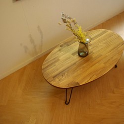ローテーブル　折りたたみ　テーブル　アイアン脚　北欧　ソファテーブル　90cm 1枚目の画像
