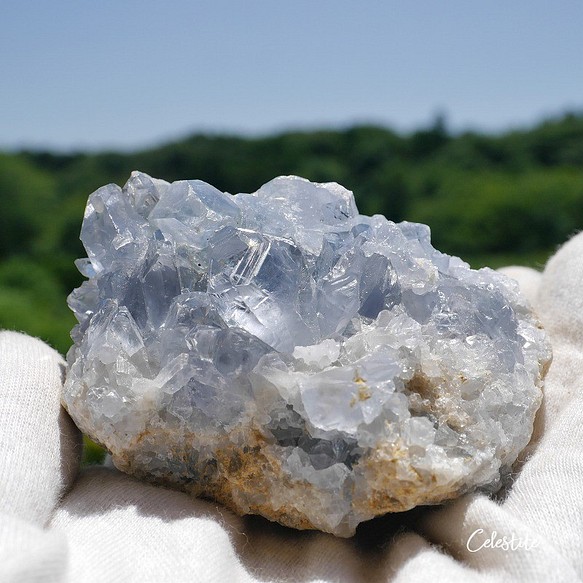 天然石 約301g約76mmセレスタイト(マダガスカル産)クラスター原石結晶 ...