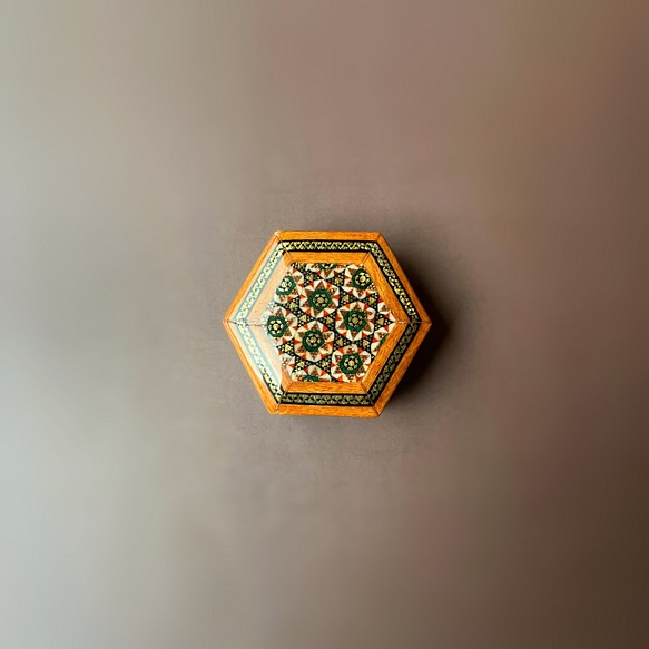 ペルシャの象嵌細工　小箱【ハータムカーリー075】 1枚目の画像