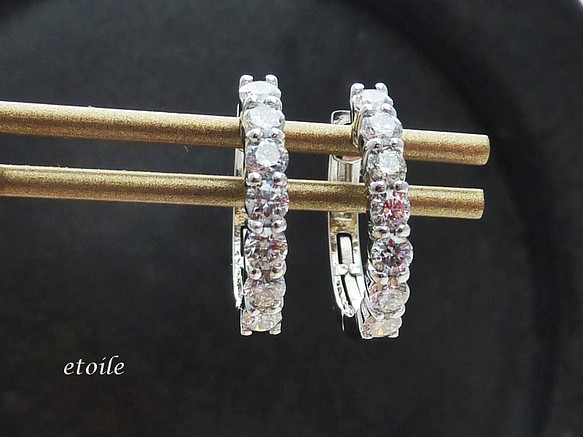 限定1点✧Pt900 天然ダイヤモンド 1.0ct フープピアス