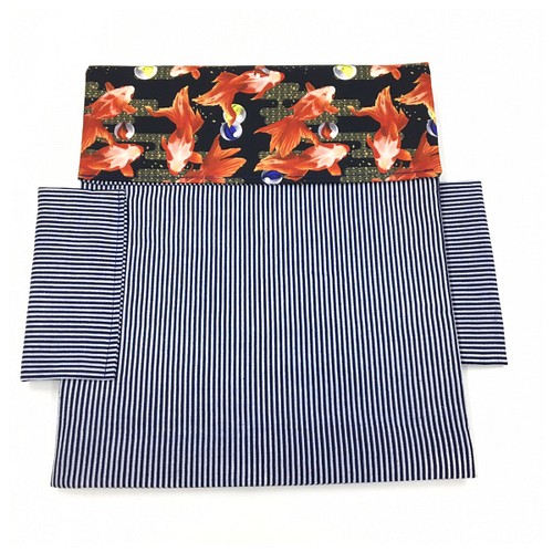 金魚 ファブリック 綿 軽装 作り帯 名古屋帯 二部式 和装・和小物 絹の 