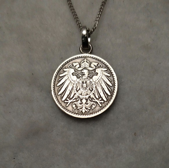 ドイツ帝国　鷲の国章コインネックレス　メンズ　レディース 1枚目の画像