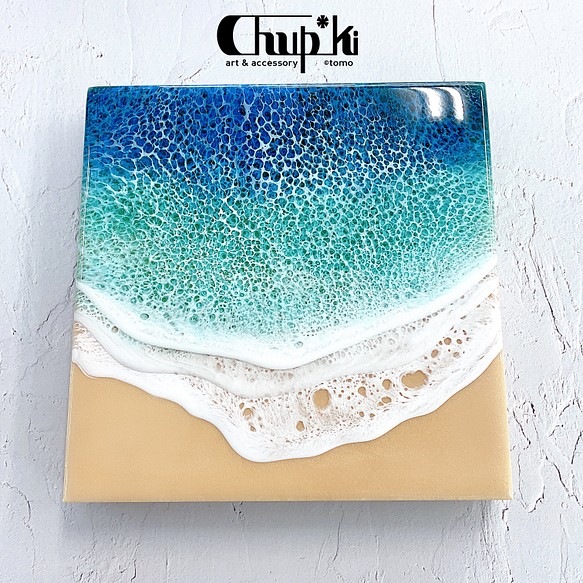 エポキシレジン 海アート パネル 15cm角 その他インテリア雑貨 chup*ki