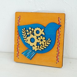 木製　アート  北欧風　〜幸せの青い鳥〜 1枚目の画像