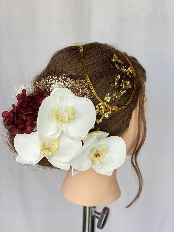 Lelien】お花とゴールドの髪飾り-