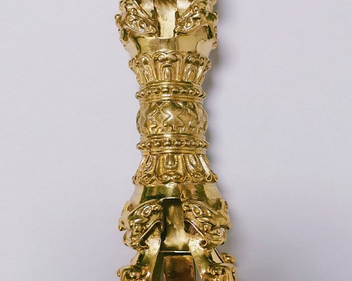 チベット密教法器 五鈷杵 金剛杵 仏教法具 真鍮製 vajra 18.5cm