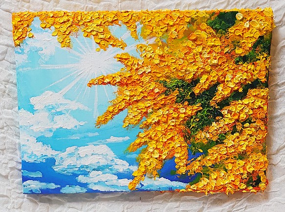 油絵 絵画 【桜並木と富士山】