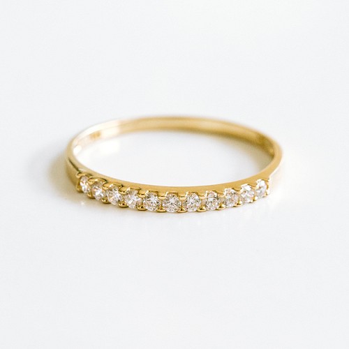 Half eternity CZ ring B (pink gold plating)【受注制作】 指輪