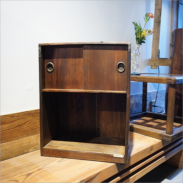 レトロ小物入れ アンティーク家具 木製棚 - ケース/ボックス