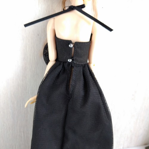 732【momokoDOLL ドレス】黒のロングチュールドレス※1/6ドール服 