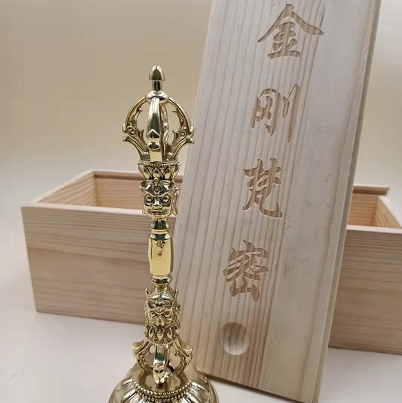 チベット仏教法器 川派穢迹金鋼撅 金剛杵 真鍮制 vajra 26.5cm