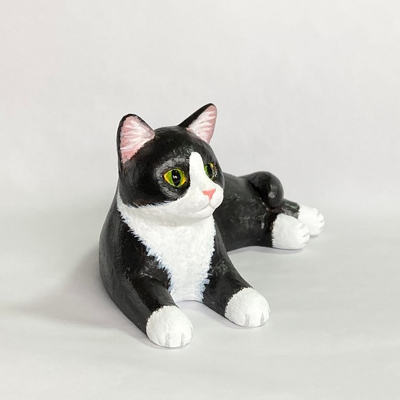 白黒ハチワレ猫の置物 | www.munilamar.gob.pe