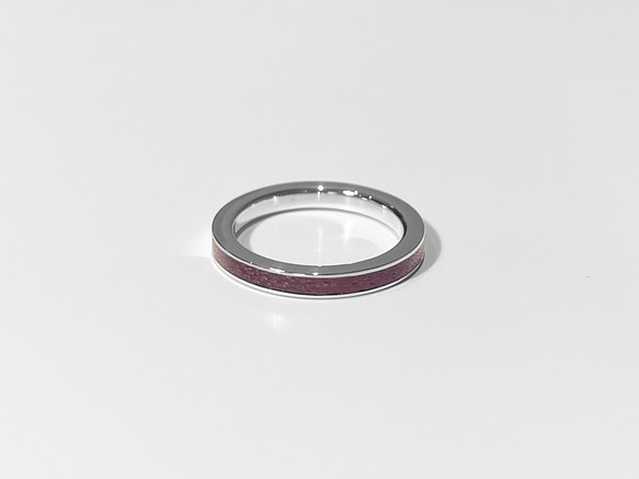 line ring S silver925 パープルハート 華奢 指輪 ﾘﾝｸﾞ 木製 www