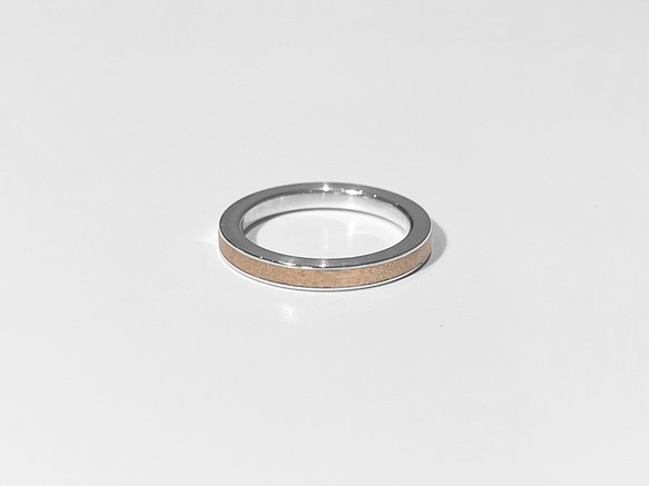 line ring S  silver925 メイプル　華奢　指輪　ﾘﾝｸﾞ　木製 1枚目の画像