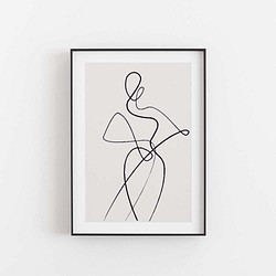【0636】アートポスター　Woman Body Minimalist Drawing Art Print 2　北欧 1枚目の画像