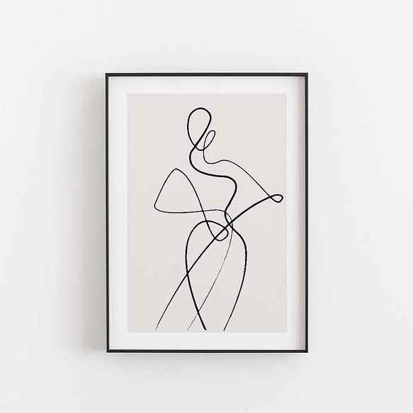 【0636】アートポスター　Woman Body Minimalist Drawing Art Print 2　北欧 1枚目の画像
