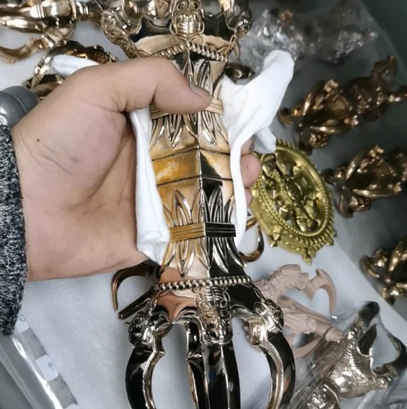 チベット法器 ウザシャモ金剛杵五鈷杵 四角い杵 真鍮製 vajra 30.5cm