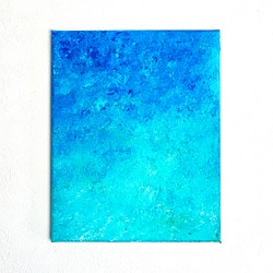 【零069】絵画  宇宙 青 空 海  抽象画 原画  インテリア 1枚目の画像