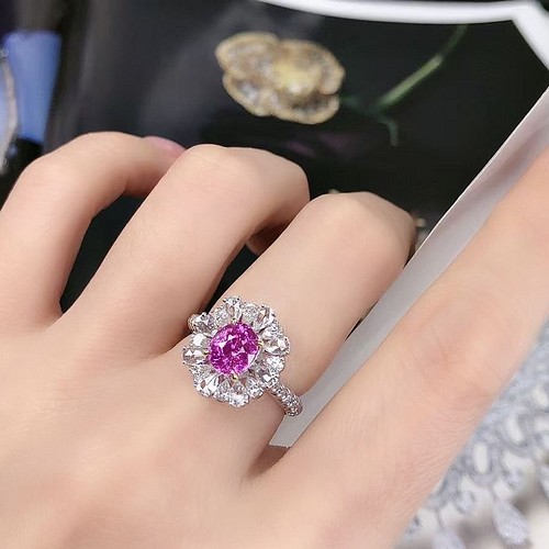 ギフト 天然 パパラチアサファイア ダイヤ リング1.72ct k18 ¥ - 通販