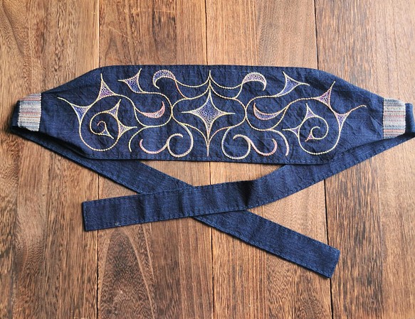 アイヌ刺繍のマタンプシ「ムントゥム」（12cm） キャップ pirika