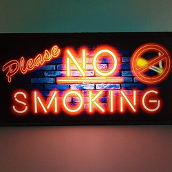 たばこ タバコ 煙草 煙 ダメ 禁煙 ノースモーキング ミニチュア サイン ランプ 看板 置物 雑貨 ライトBOX 1枚目の画像