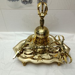 法器 摩尼宝珠手香炉 仏教美術 密教パワー 法具 真鍮製 31cm その他