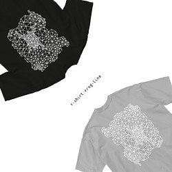 ビックシルエットデザインTシャツ/// Frog_wire：ブラック/シルバーグレー 1枚目の画像