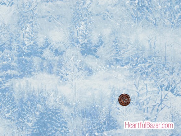 USAコットン(110×50) moda Blizzard Blues 雪の森 1枚目の画像