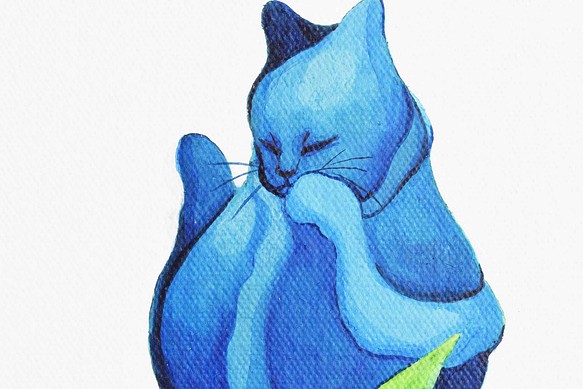 絵画「Neko no Hara -Blue-」・猫 | cmcrock.com