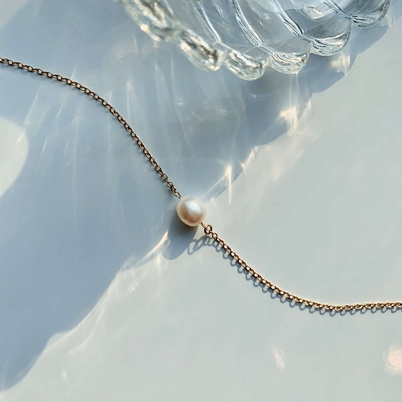 Aquata美人魚 白色珍珠頸鏈/短項鍊 (14K包金) / Aquata Pearl Necklace (14KGF) 第1張的照片