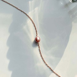 Alana美人魚 紫色珍珠頸鏈/短項鍊-玫瑰金(14K包金)Alana Pearl Necklace-Rose Gold 第1張的照片