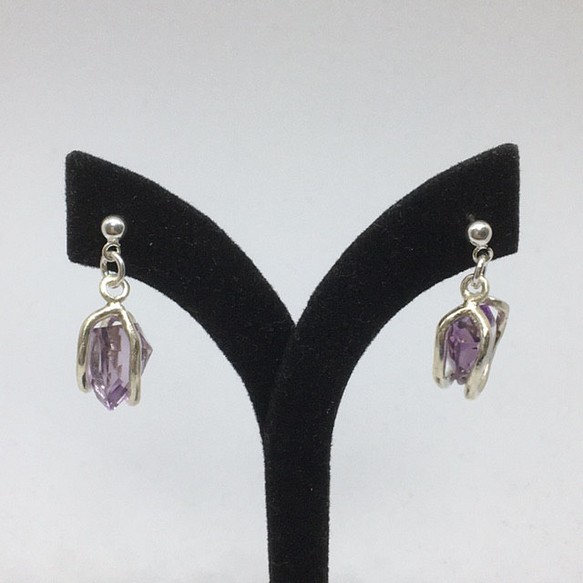 アメシスト イン メルティッド スノウ _ピアス / Amethysts in melted